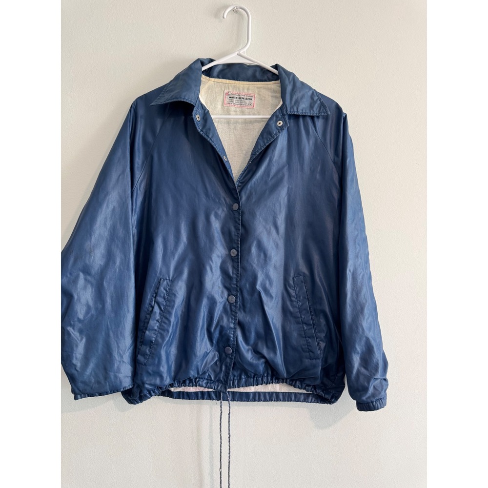 Kmart Vintage Windbreaker Coach Jacket Mens Small Blue Water Repellent 80s Retro